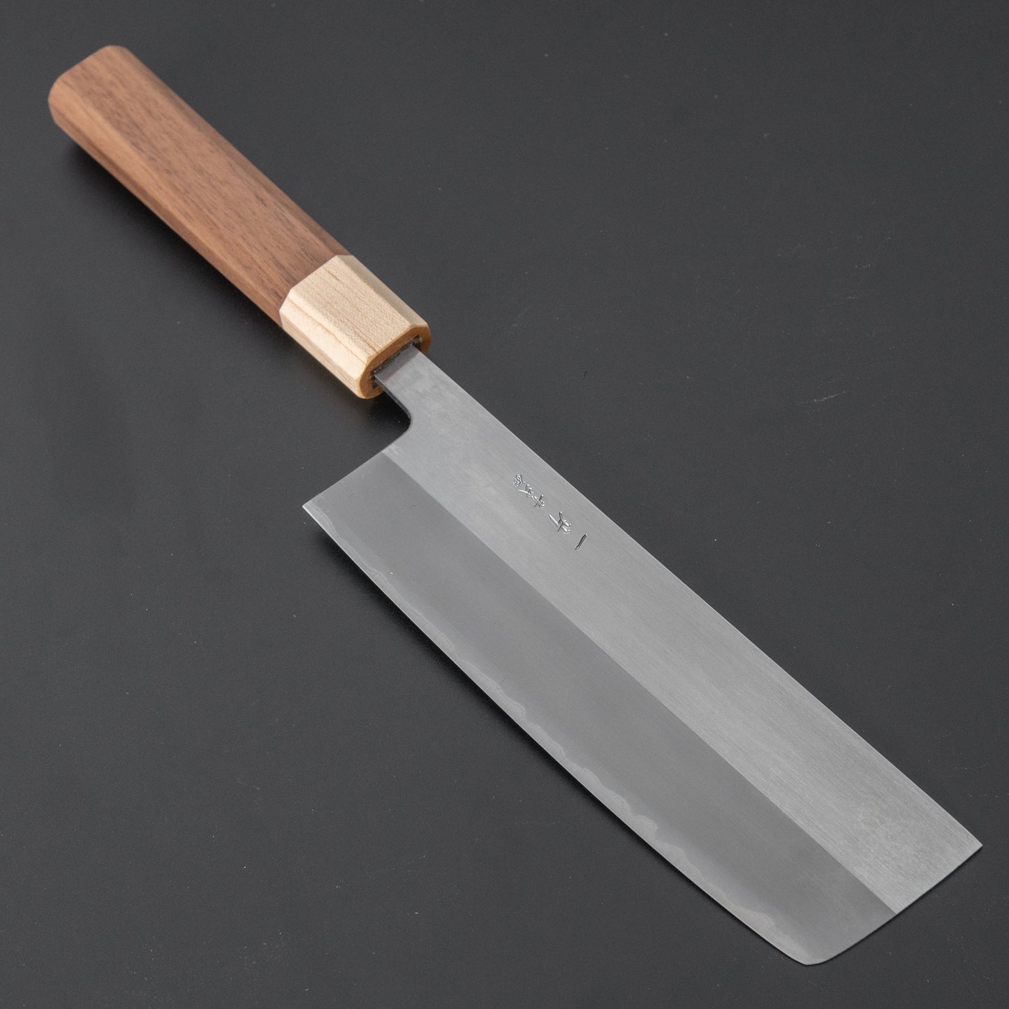 Hitohira TD Blue #2 Stainless Clad Migaki Nakiri 165mm Walnut Handle - HITOHIRA