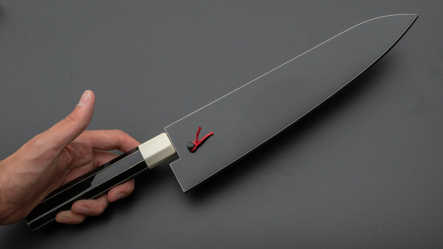 Hitohira Kikuchiyo Rikichi Amime Silver #3 Gyuto 240mm Lacquered Handle (Saya) | HITOHIRA