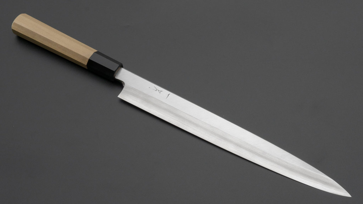 Hitohira Kikuchiyo Manzo Silver #3 Yanagiba 270mm Ho Wood Handle (Saya) | HITOHIRA