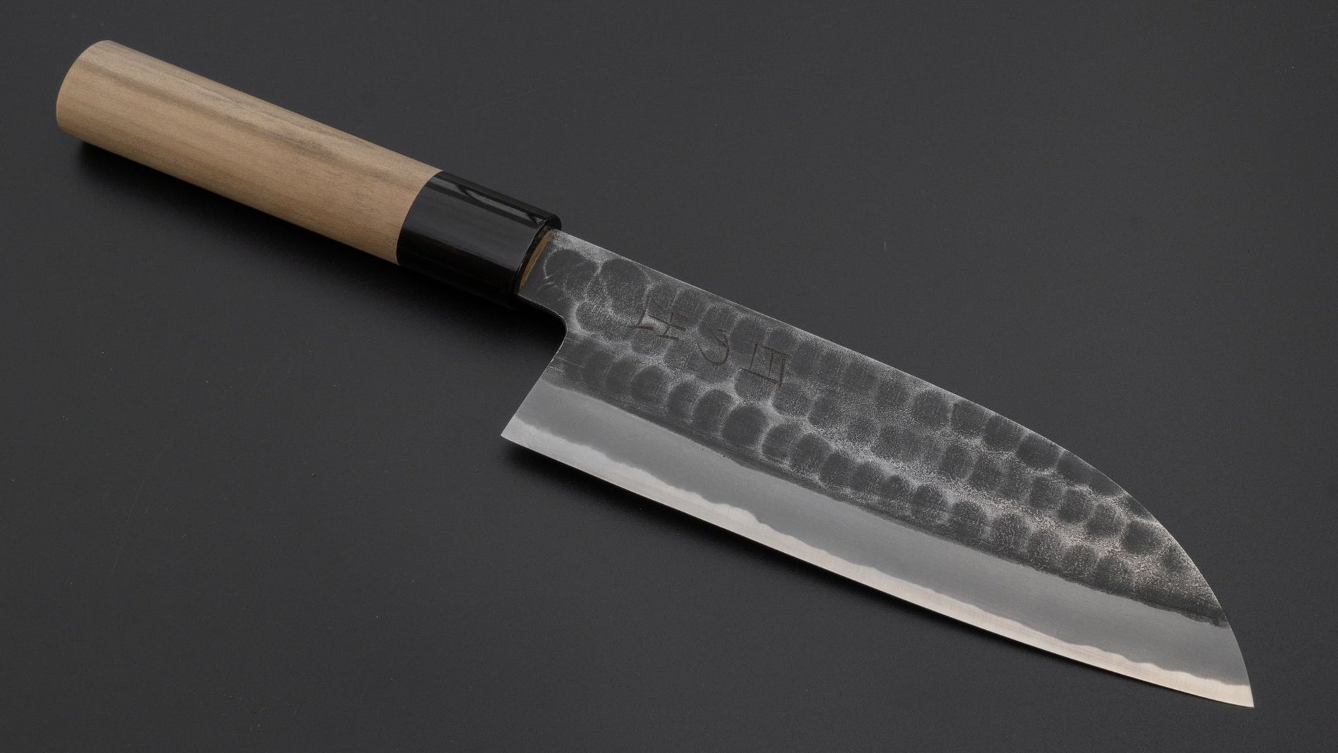 Hitohira Hinode Tsuchime White #2 Santoku 165mm Ho Wood Handle | HITOHIRA