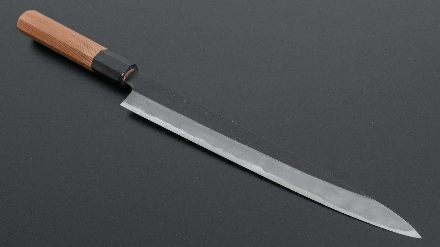 Hitohira Tanaka Kyuzo Blue #1 Kurouchi Sujihiki 270mm Yakusugi Cedar Handle - HITOHIRA