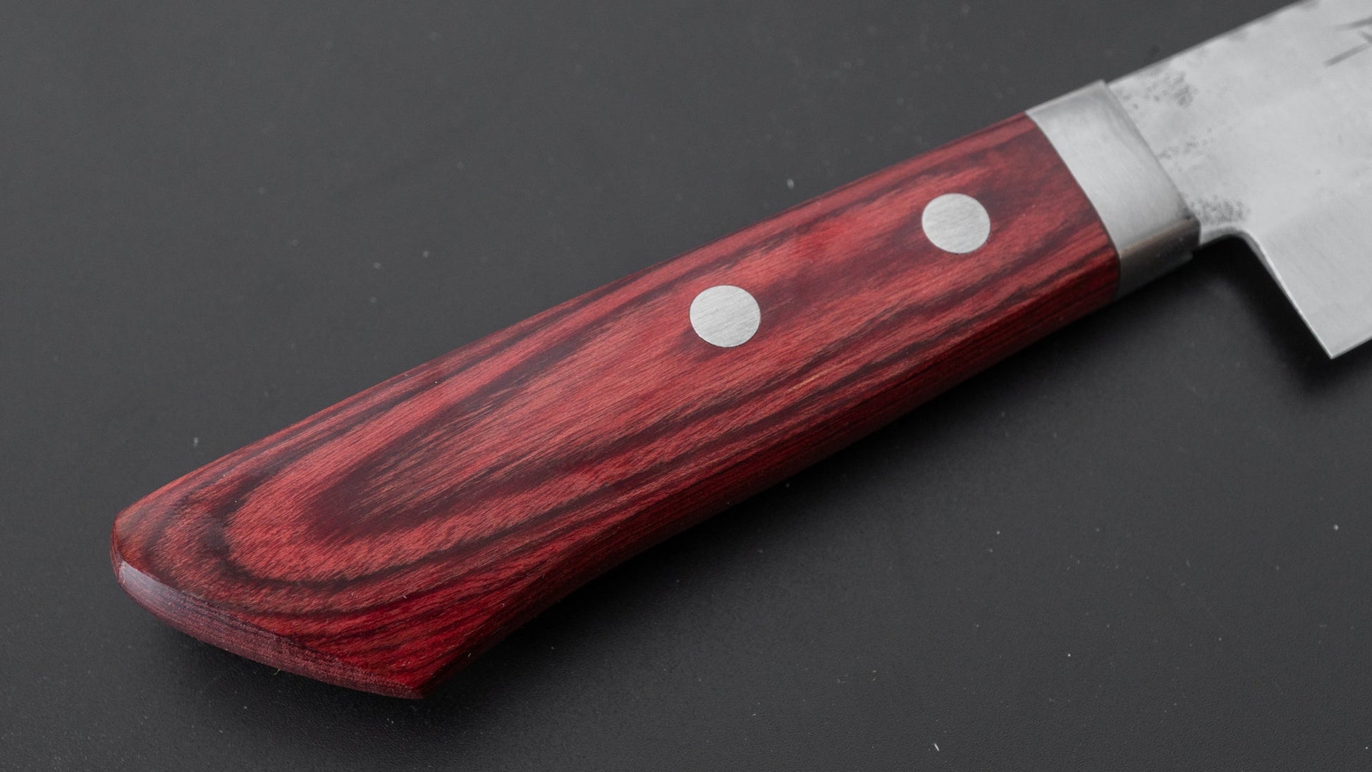 Hitohira NM Tsuchime Santoku 130mm Pakka Handle (Red) - HITOHIRA