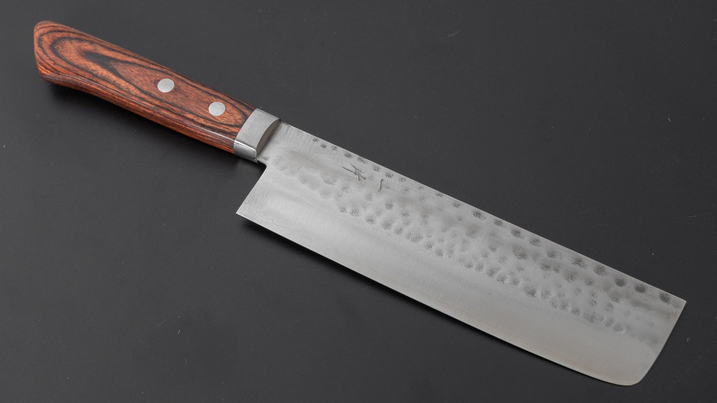 Hitohira NM Tsuchime Nakiri Imitation Mahogany Handle - HITOHIRA