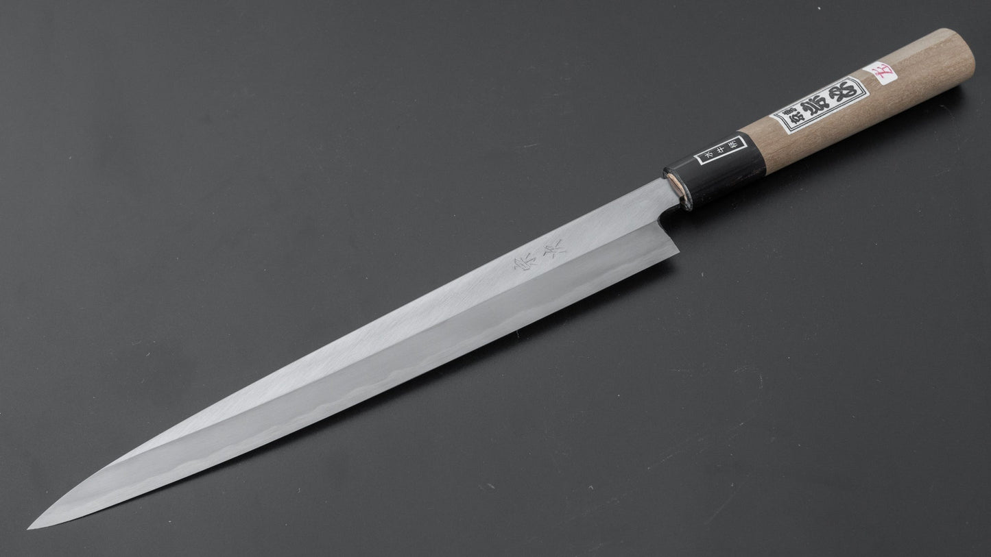 Morihei Munetsugu White #2 Left-Handed Yanagiba 270mm Ho Wood Handle - HITOHIRA