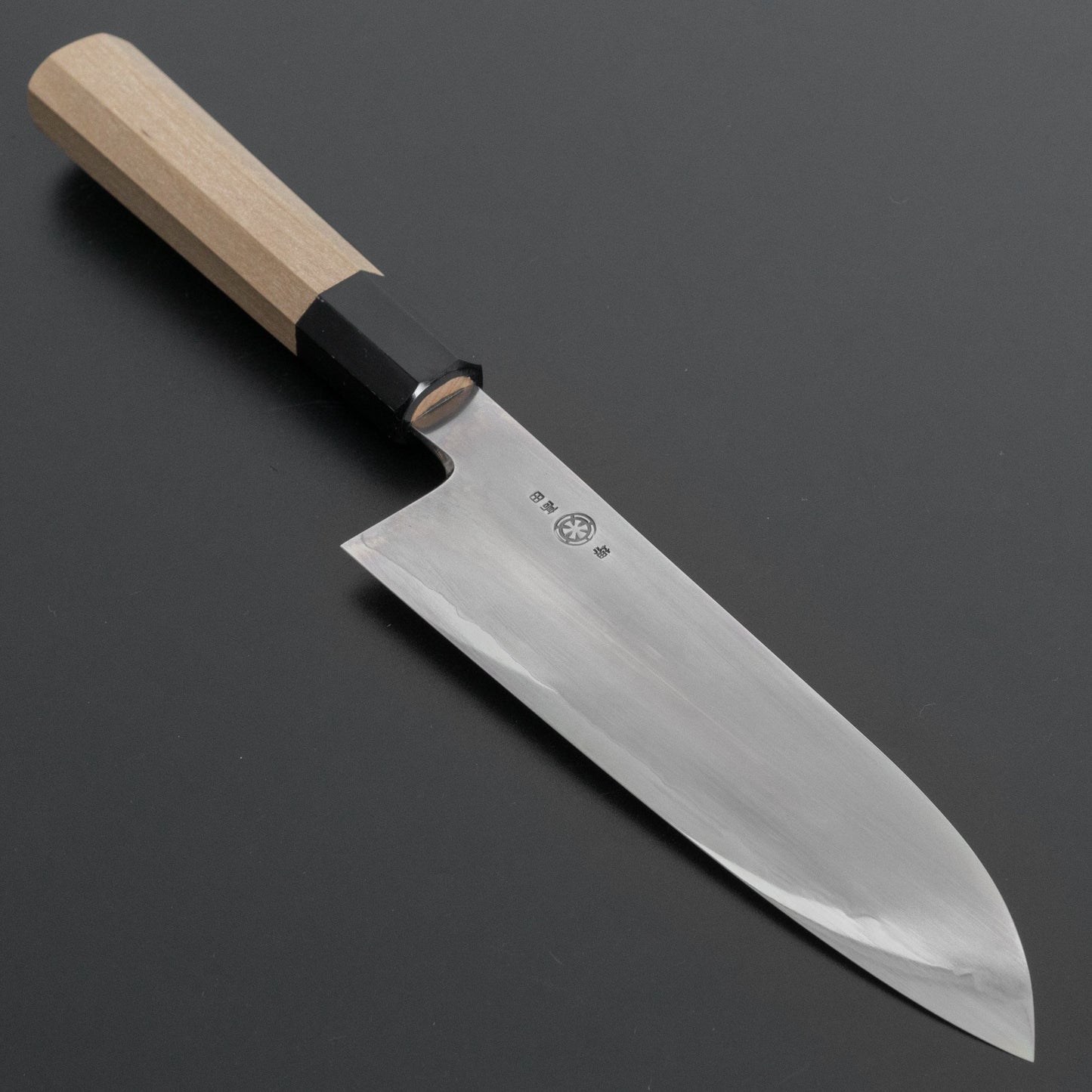 Takada no Hamono Blue #2 Suiboku Santoku 180mm Ho Wood Handle - HITOHIRA