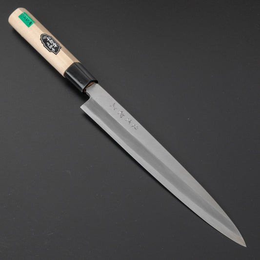 Morihei Munetsugu Stainless Yanagiba 210mm Poplar Handle (Fine Finish) | HITOHIRA