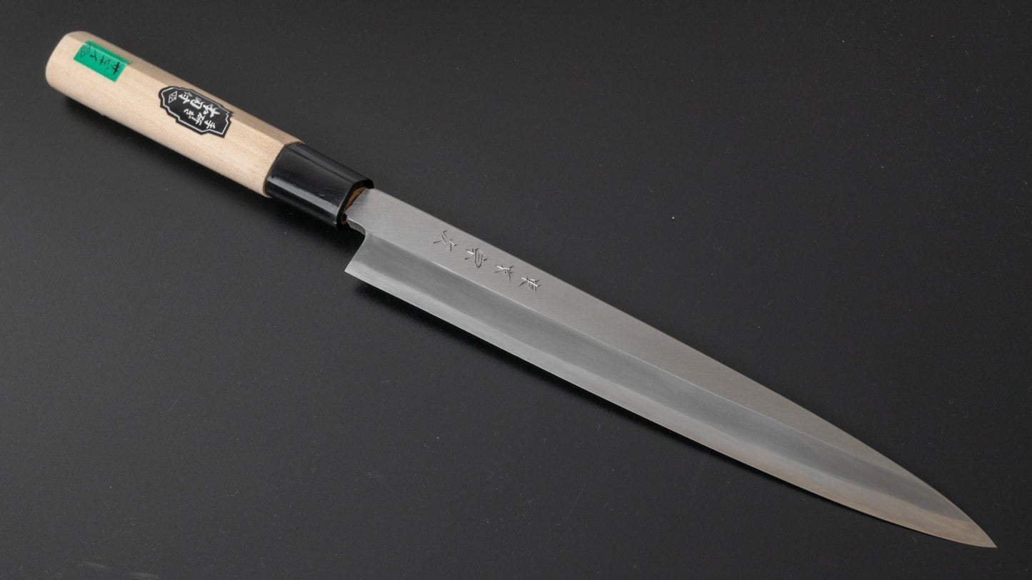 Morihei Munetsugu Stainless Yanagiba 210mm Poplar Handle (Fine Finish) | HITOHIRA