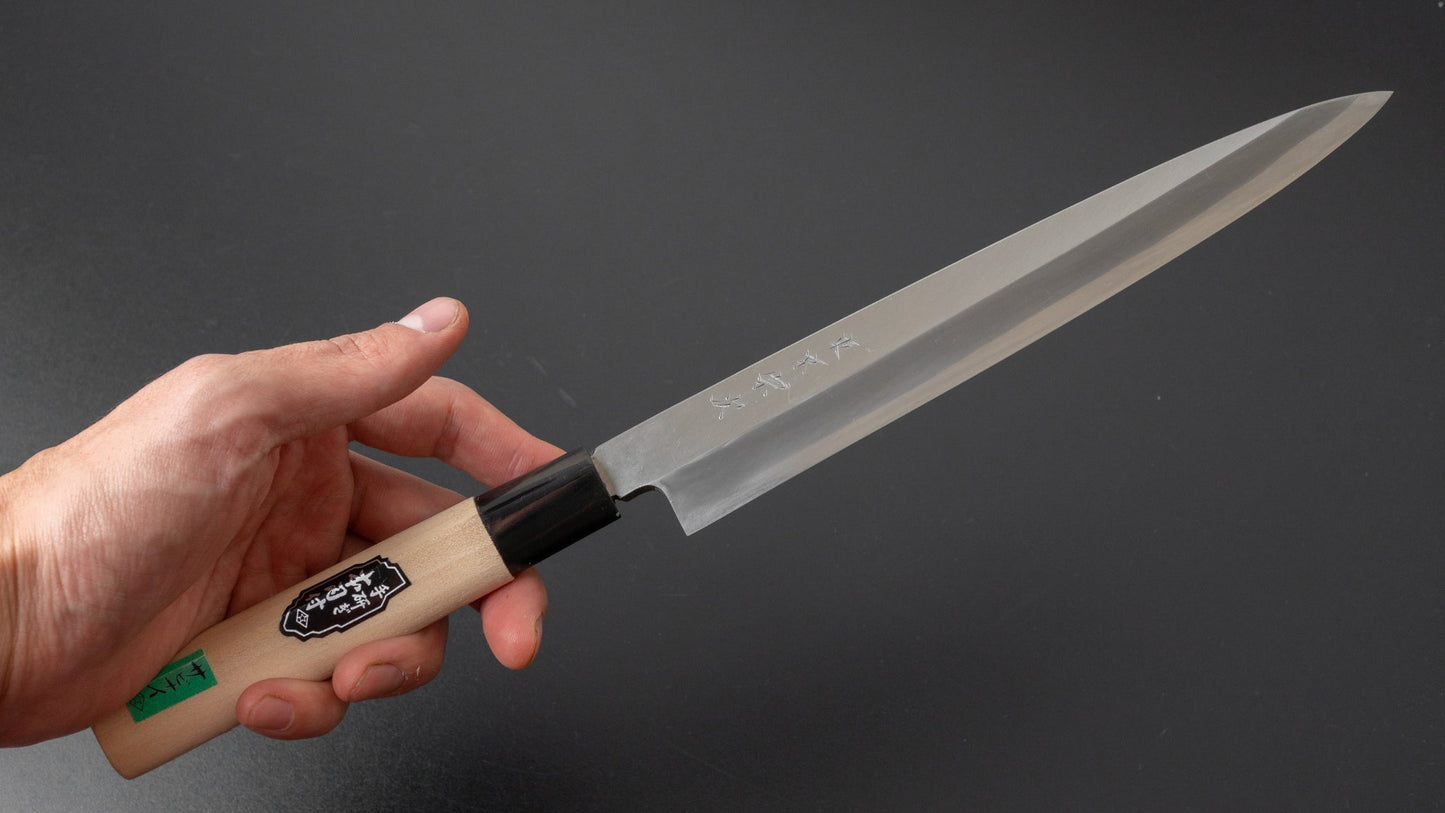 Morihei Munetsugu Stainless Yanagiba 210mm Poplar Handle (Fine Finish) | HITOHIRA