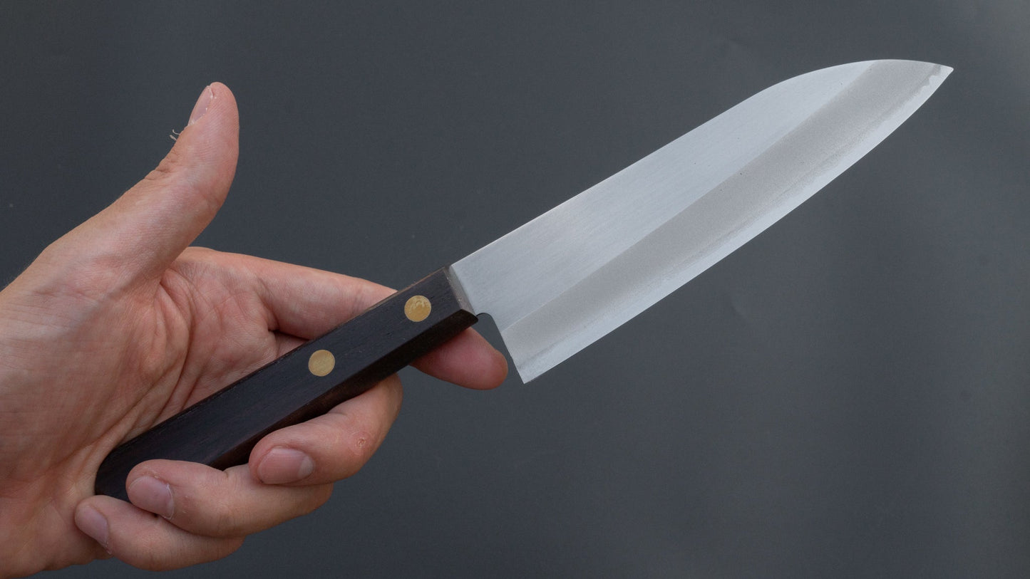 Mumei White #2 Stainless Clad Santoku 135mm Rosewood Handle | HITOHIRA