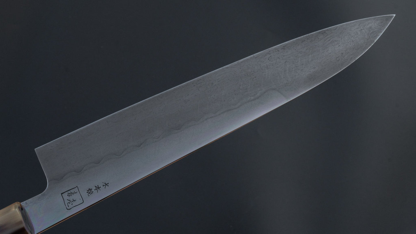 Hitohira Shiraki Yohei Blue #1 Mizu-Honyaki Limited Gyuto 240mm Taihei Ebony Handle (#2) | HITOHIRA