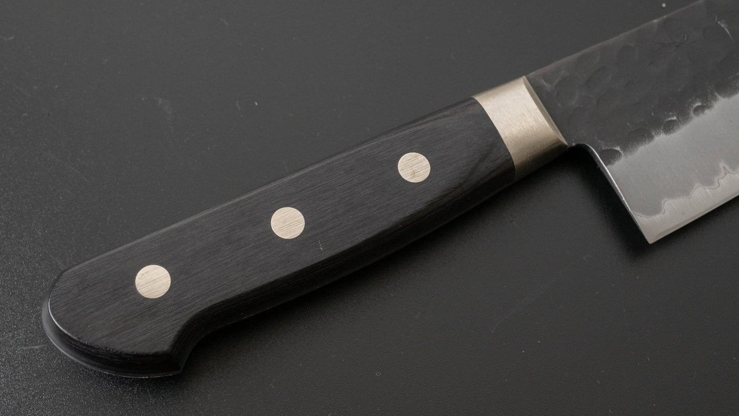 Hitohira Futana SB Kuro Tsuchime Santoku 180mm Pakka Handle | HITOHIRA