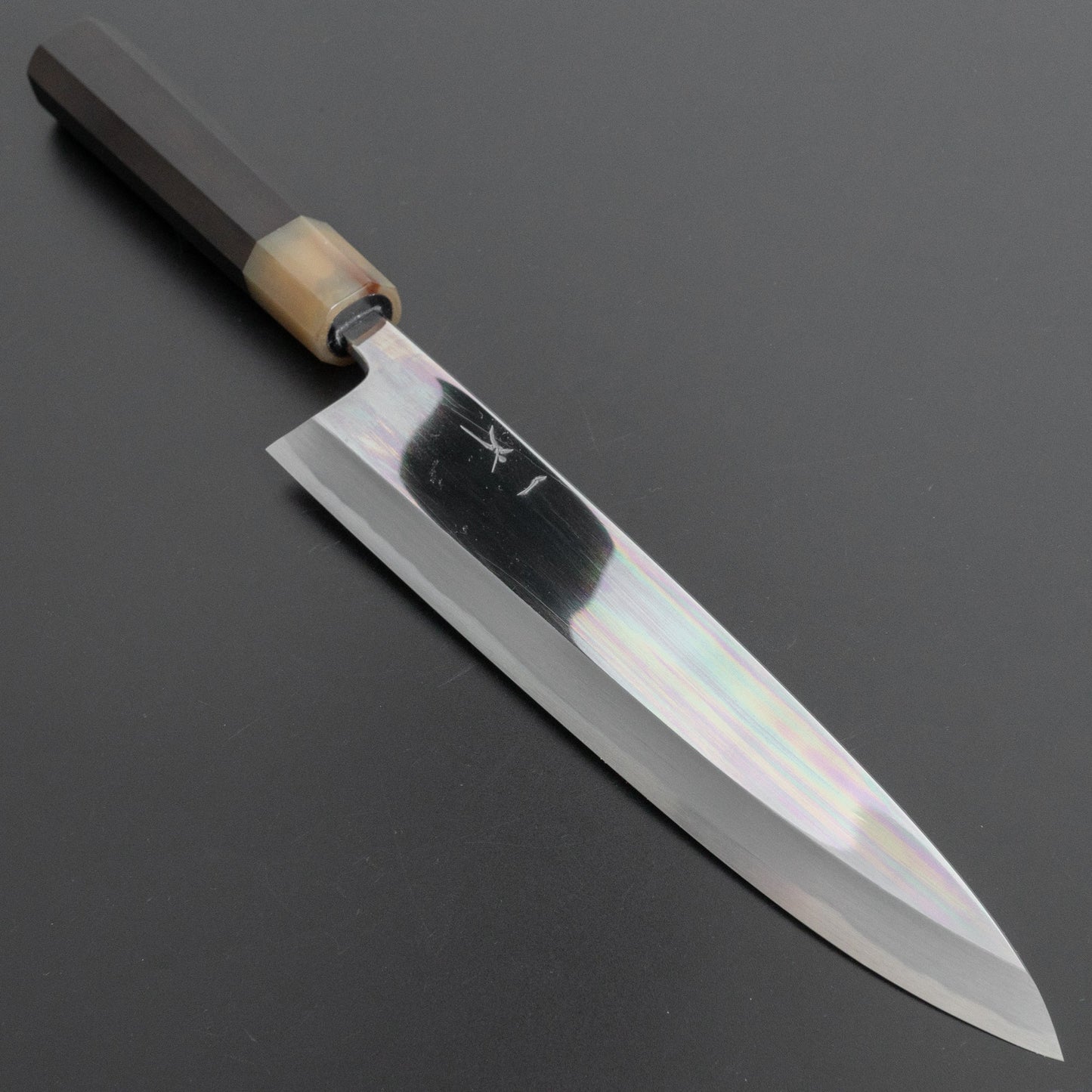 Hitohira Tanaka Mosuke Blue #1 Mioroshi Deba 240mm Ebony Handle (Mirror Polished/ Saya) - HITOHIRA