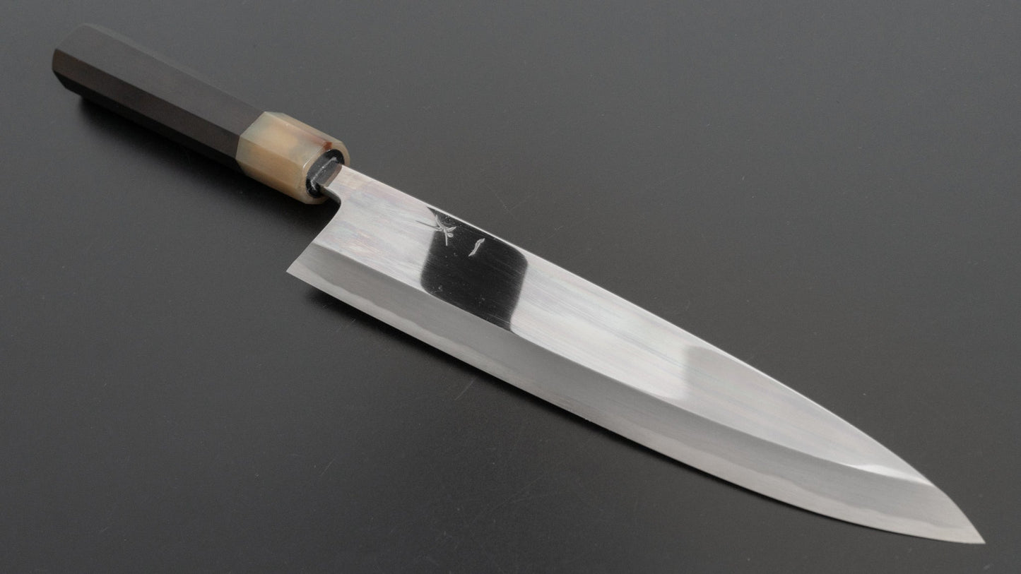 Hitohira Tanaka Mosuke Blue #1 Mioroshi Deba 240mm Ebony Handle (Mirror Polished/ Saya) - HITOHIRA