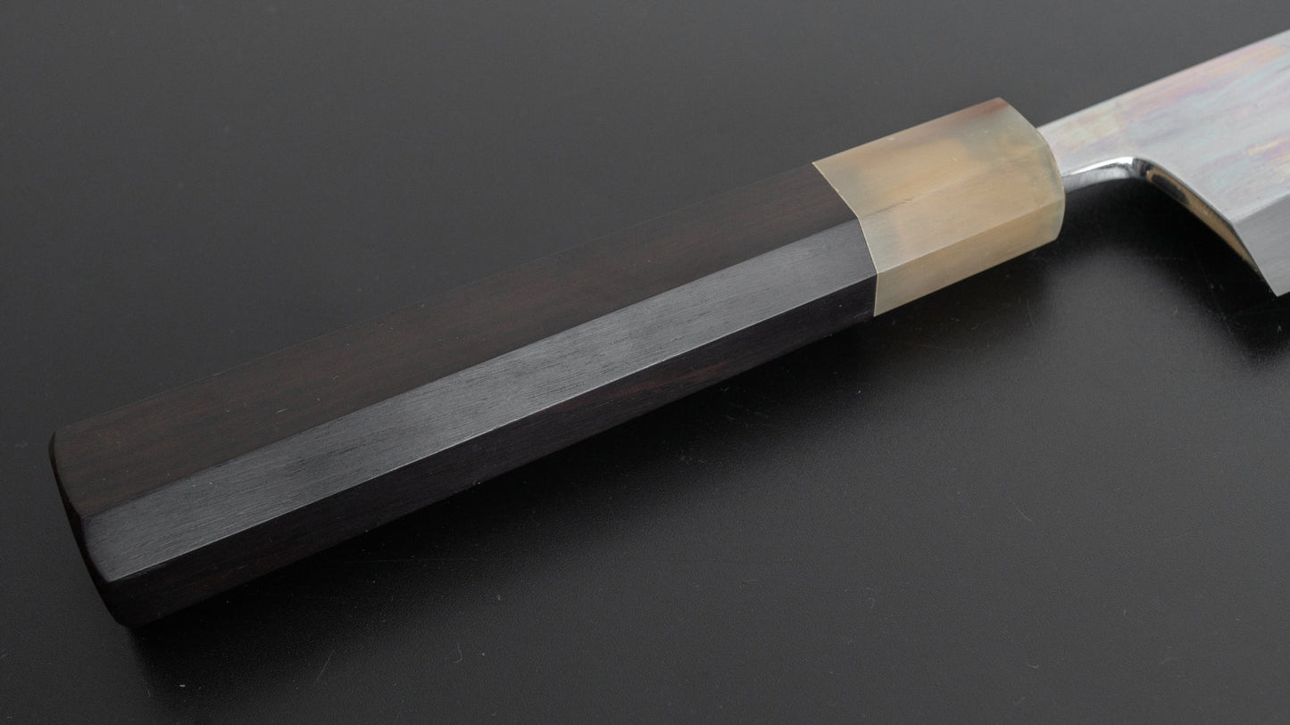 Hitohira Tanaka Mosuke Blue #1 Mioroshi Deba 240mm Ebony Handle (Mirror Polished/ Saya) - HITOHIRA