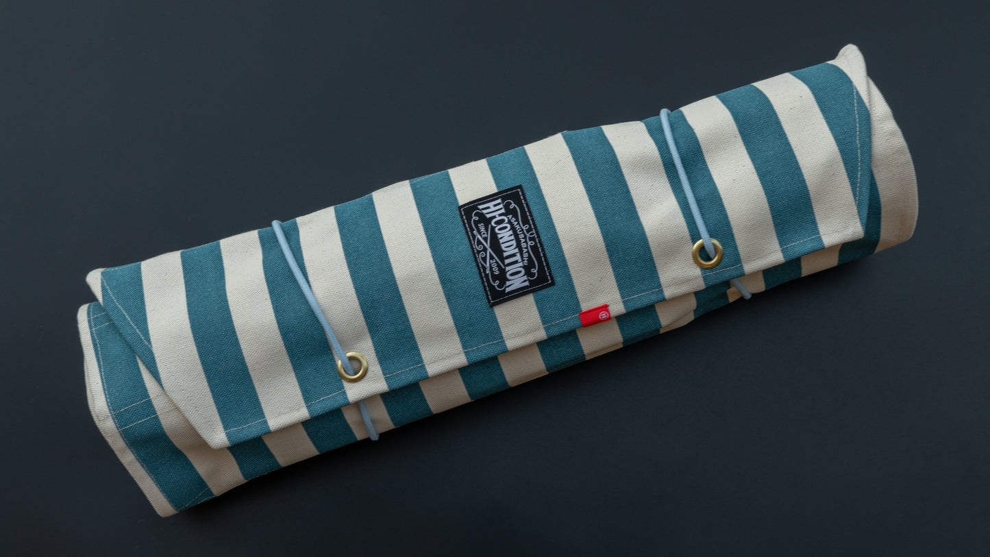 HI-CONDITION Hanpu Canvas 9 Pockets Knife Roll HI-blue - HITOHIRA