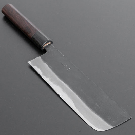 Hitohira MS Kurouchi Blue #2 Nakiri 165mm Rosewood Handle - HITOHIRA