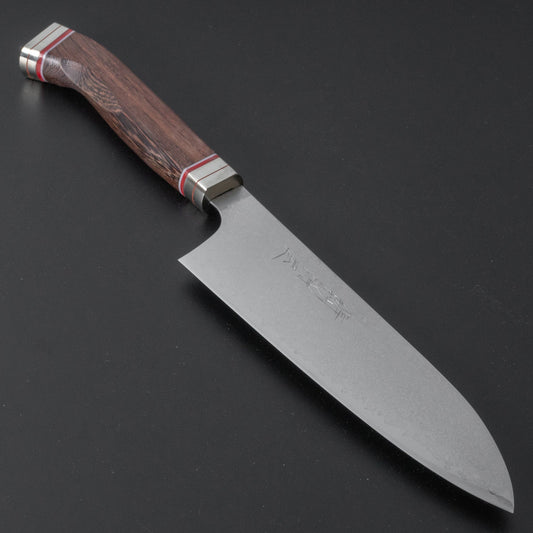 Hitohira Imojiya TH Damascus Santoku 180mm Fusion Tagayasan Handle - HITOHIRA