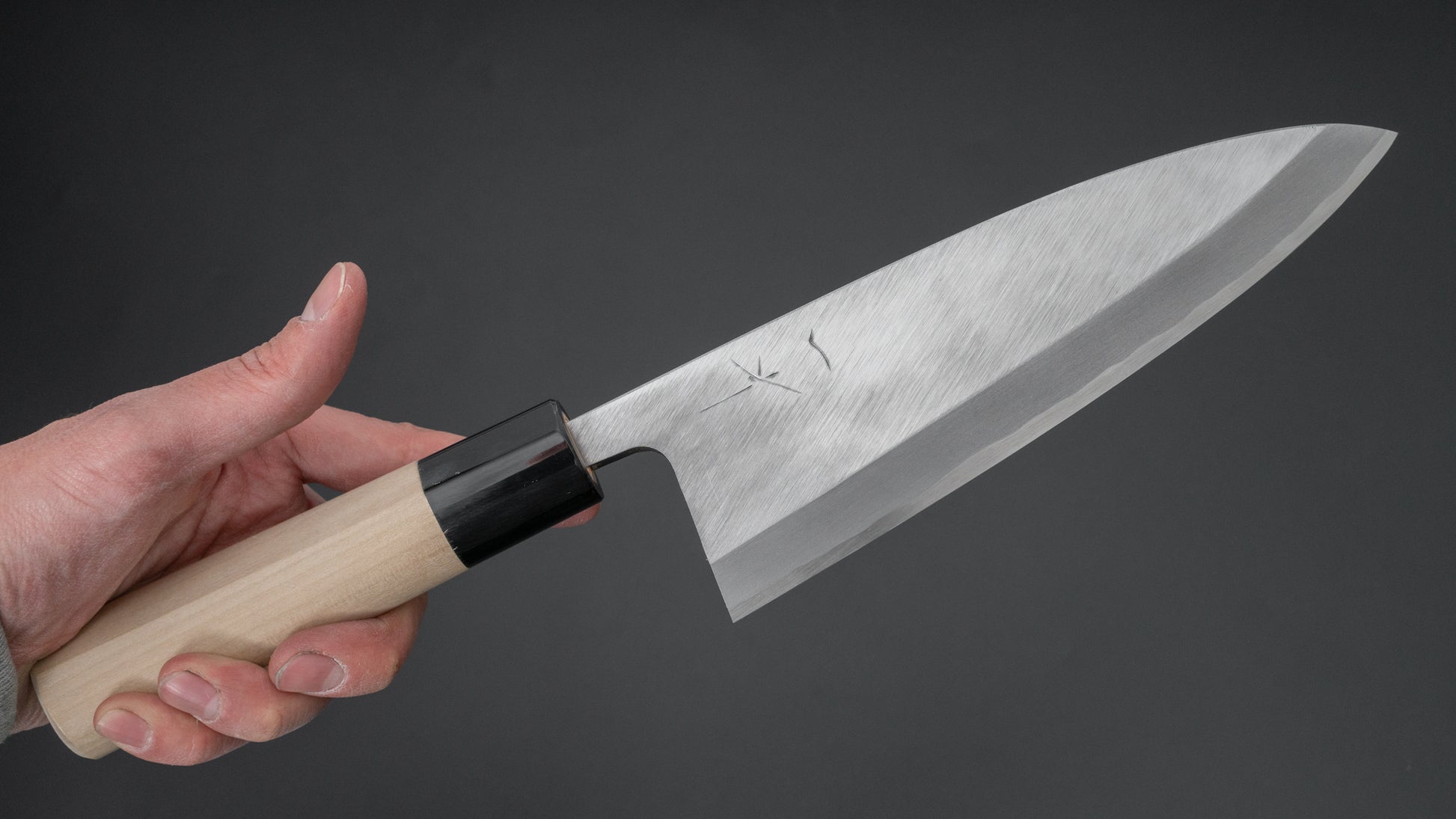 Hitohira Gorobei White #3 Deba 180mm Ho Wood Handle (D-Shape) - HITOHIRA