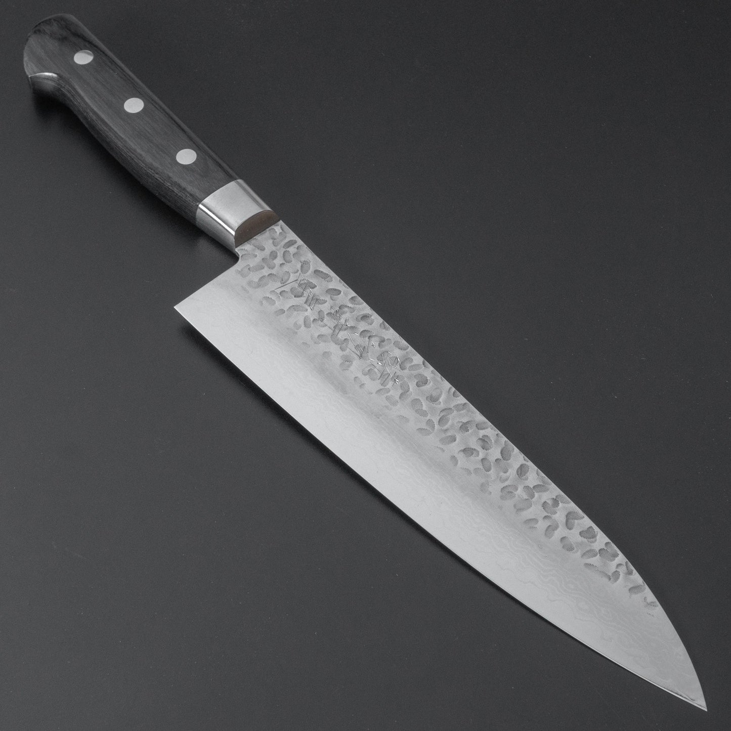 Hitohira Imojiya ST Tsuchime Damascus Gyuto 210mm Pakka Handle (Yo) - HITOHIRA