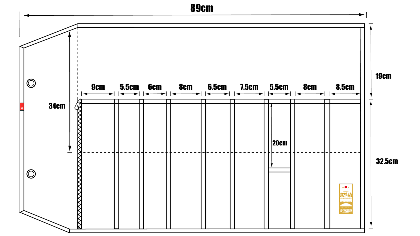 HI-CONDITION Hanpu Canvas 9 Pockets Knife Roll Gray - HITOHIRA